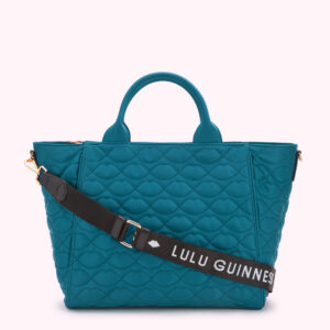 Verdigris Green Quilted Lips Carly Tote Bag Verdigris Green Quilted Lips Carly Tote Bag