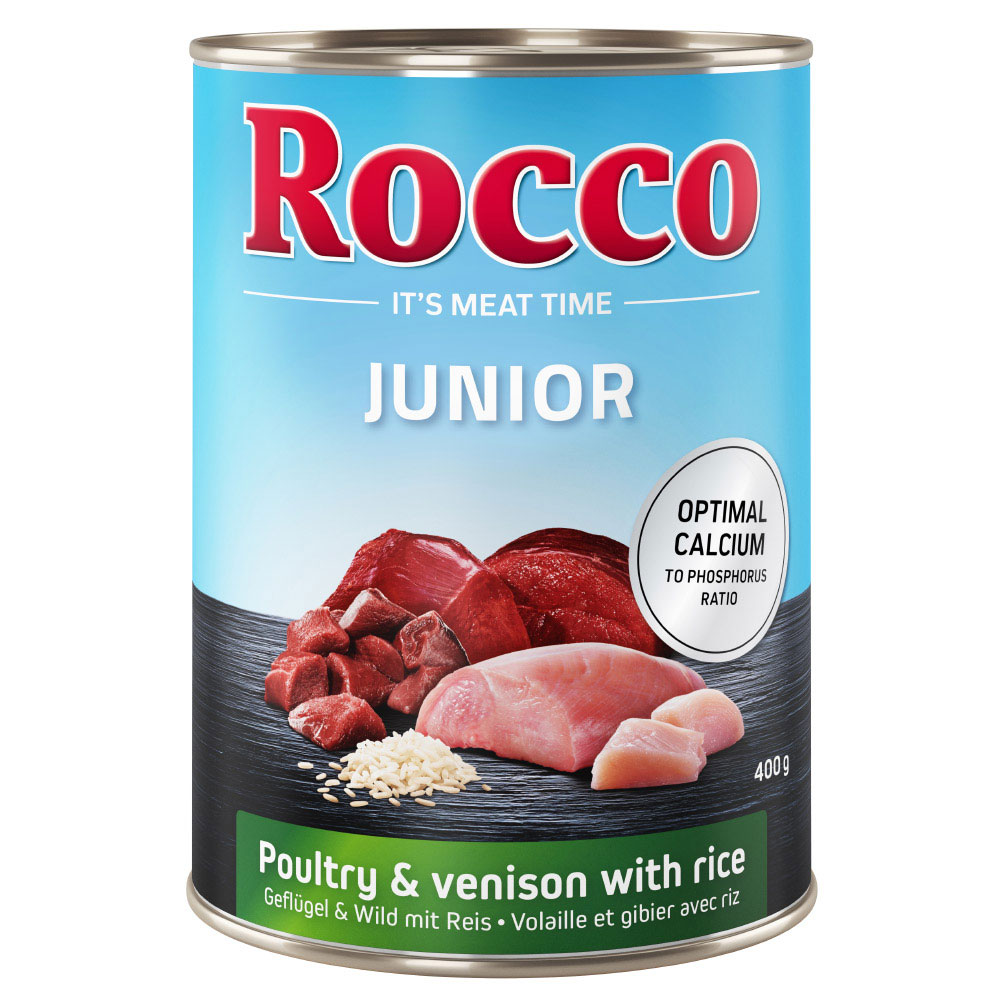 Rocco Junior Saver Pack 24 x 400g - Poultry with Game & Rice