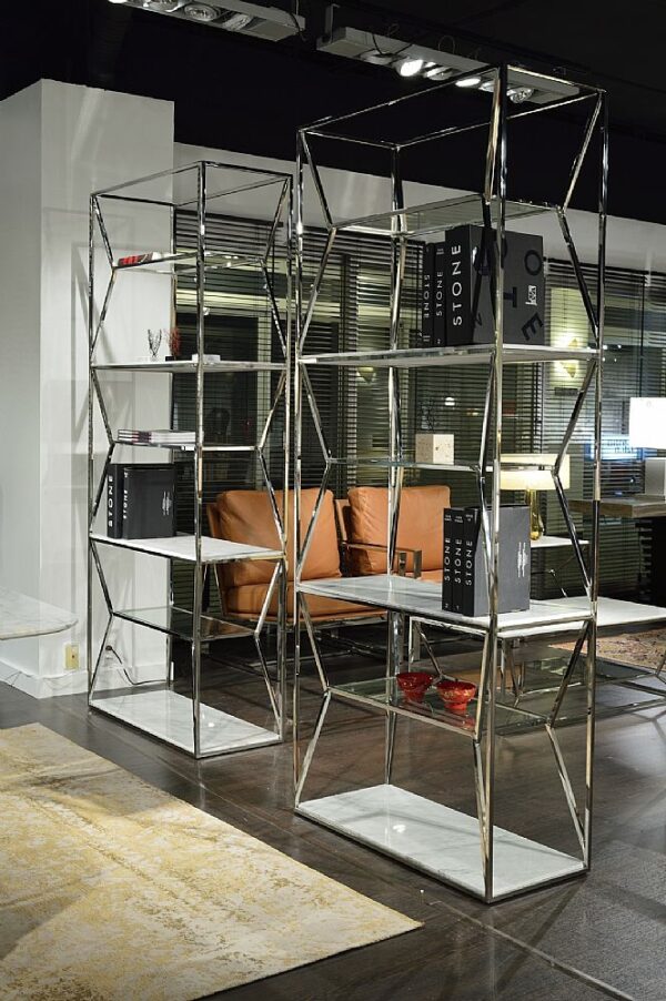Ginza Etagere Marble and Glass Shelving Unit - Variation Available - Image 2