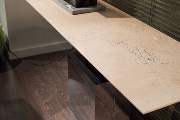 Athena Marble Console Table with Stainless Steel Base - Variation Available - Image 2