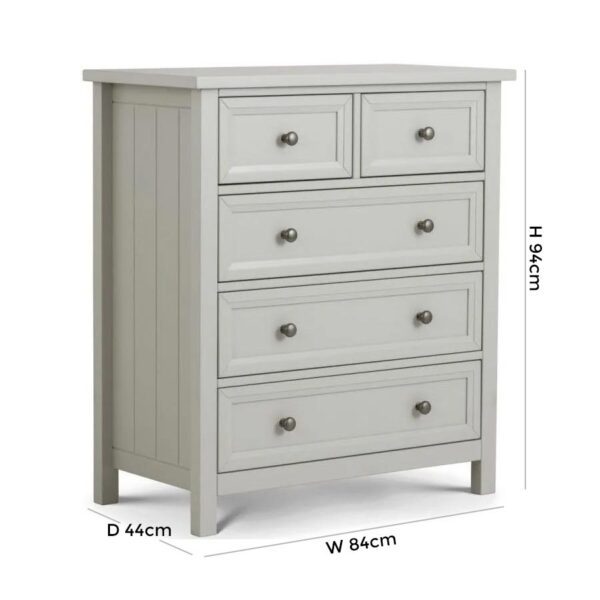 Maine Grey 3+2 Drawer Chest - Image 2