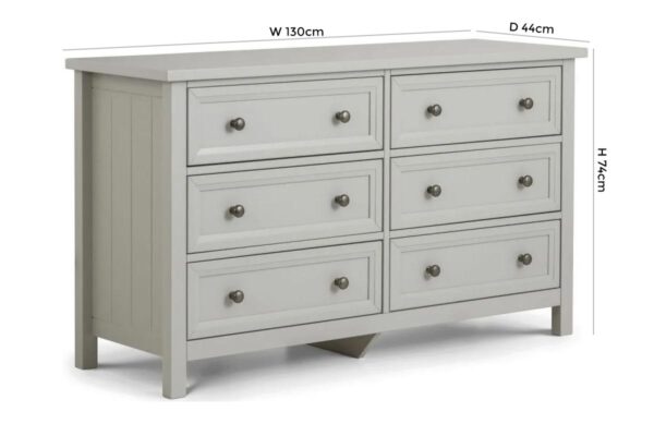 Maine Grey 6 Drawer Wide Chest - Image 2