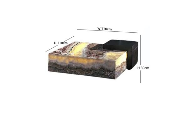 Box Marble with Light Coffee Table - Variation Available - Image 2