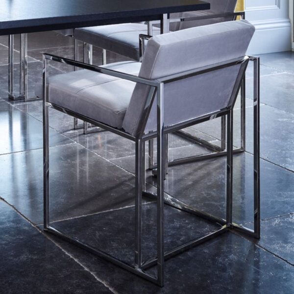 Federico Mushroom Velvet Chair with Black Metal Frame - Image 2