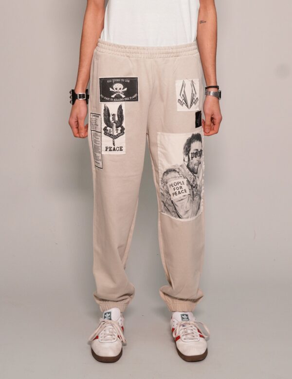 Multi-patch Jogger Pants in Ecru | Size: S