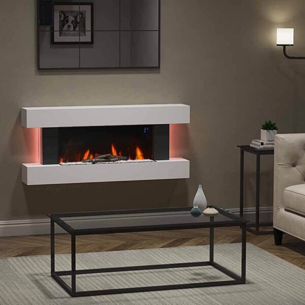 Wall Mounted/Freestanding Electric Fireplace with Mantel