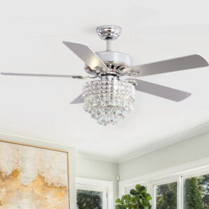52 Inch Chandelier Ceiling Fan Light with 5 Blades and Remote Control