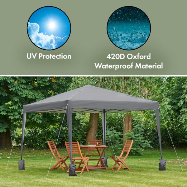 Grey 3m x 3m Pop-Up Gazebo - 2.5m Max roof height - Image 2