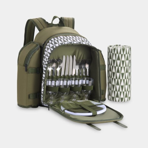 Green Picnic Backpack - 4 Person