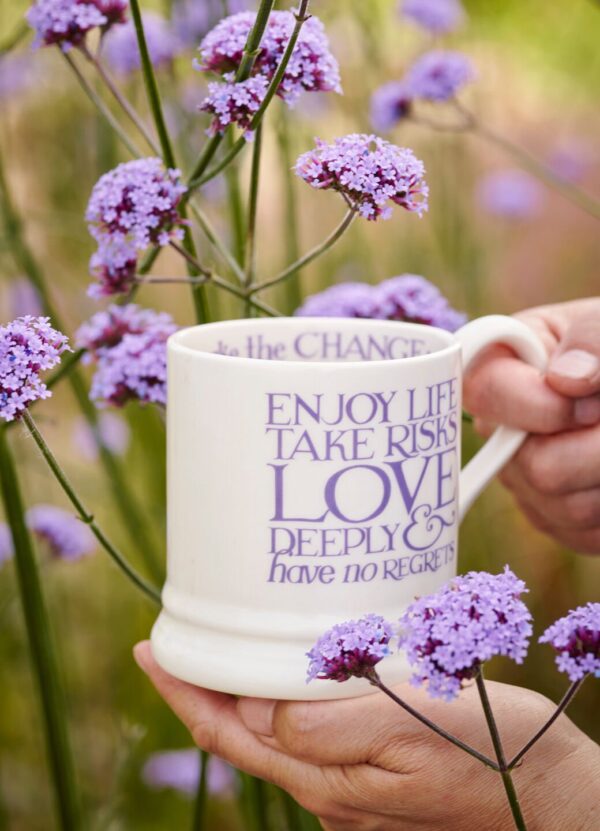 Emma Bridgewater  Seconds Purple Toast Bowelbabe 1/2 Pint Mug - Unique Handmade & Handpainted English Earthenware Tea/Coffee Mug