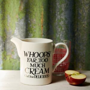 Seconds Black Toast Cream Medium Straight Jug - Unique Handmade & Handpainted English Earthenware Decorative Jug | Emma Bridgewater
