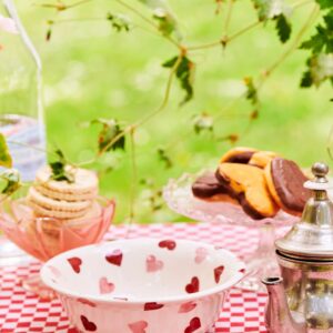 Emma Bridgewater | Pink Hearts Cereal Bowl - Unique Handmade & Handpainted English Earthenware Decorative Plates