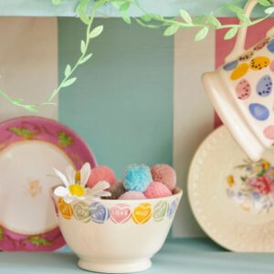 Emma Bridgewater Love Hearts Small Old Bowl - Unique Handmade & Handpainted English Earthenware Decorative Plates