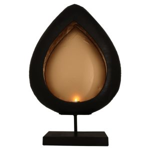 Lesli Living Drop Candle Holder Egg on Stand, Stunningly Crafted with Precision, Measuring 23x11x41 cm - Perfect for Adding a Touch of Contemporary Elegance and Illuminating Your Space with Warmth and Style