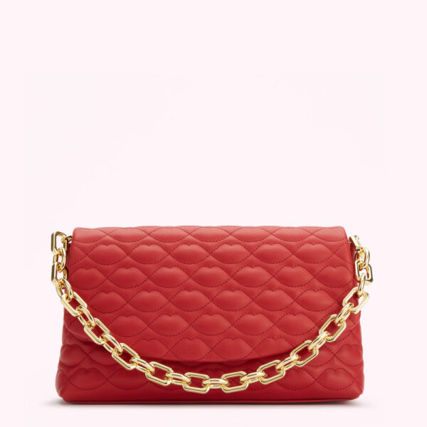 Lulu Red Quilted Lips Tara Clutch Bag Lulu Red Quilted Lips Tara Clutch Bag