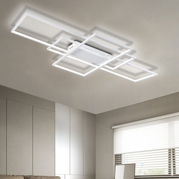 White Rectangular LED Semi-Flush Mount Ceiling Light