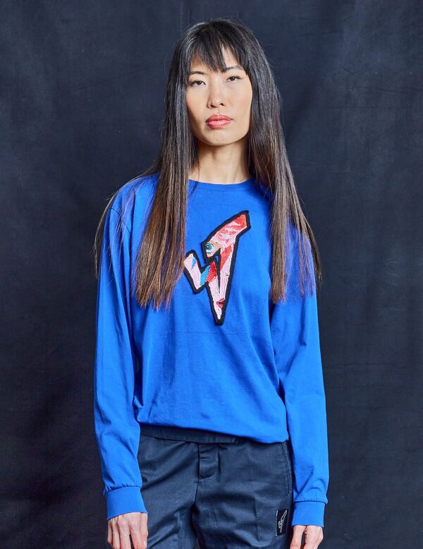 ST Aladdin Sane Long Sleeve Logo Tee in Blue | Size: S