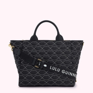 Black Quilted Lips Carly Tote Bag Black Quilted Lips Carly Tote Bag