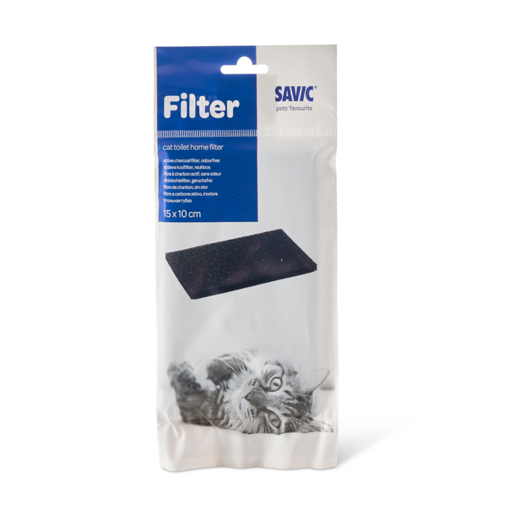 Savic Nestor Cat Litter Tray with Flamingo Design - 1 Replacement active carbon filter