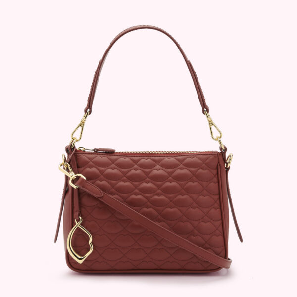 Russet Quilted Lip Leather Callie Crossbody Bag Russet Quilted Lip Leather Callie Crossbody Bag