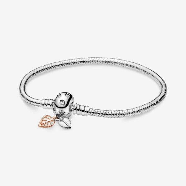 Pandora 588333CZ-20 Moments Leaves & Snake Chain Bracelet