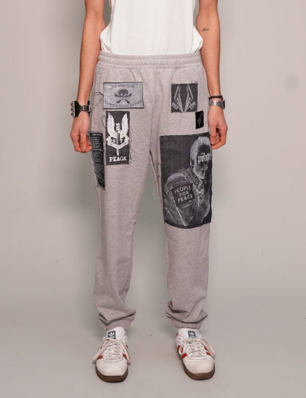 Multi-patch Jogger Pants in Grey | Size: L