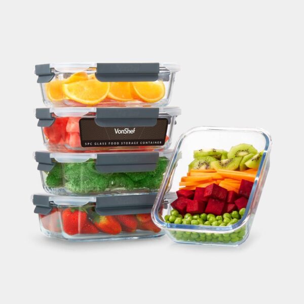 5pc Glass Food Storage Containers