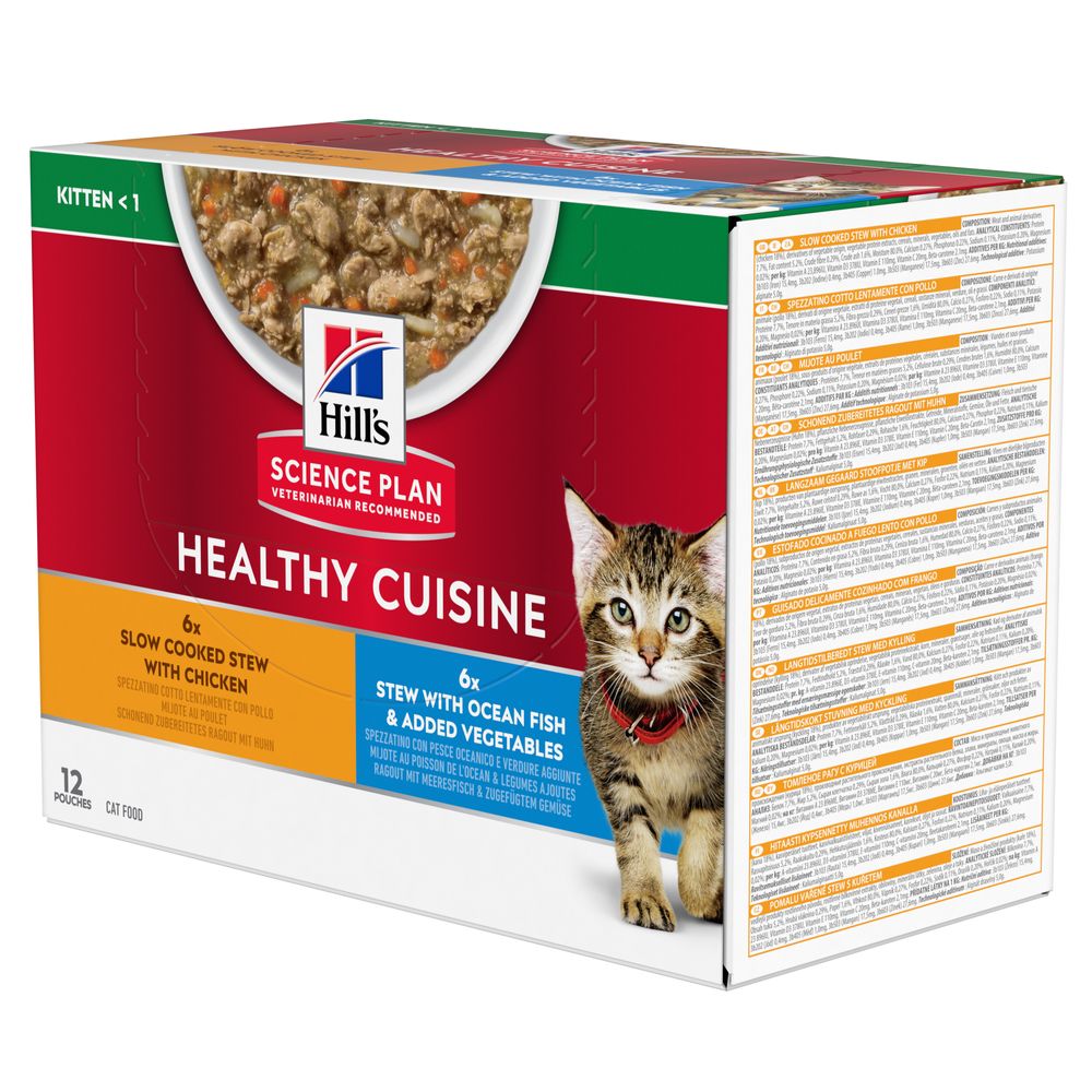 Hill's Science Plan Kitten Healthy Cuisine with Chicken & Ocean Fish - 12 x 80g