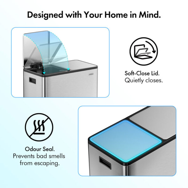 Stainless Steel 60L Double Bin - Image 4