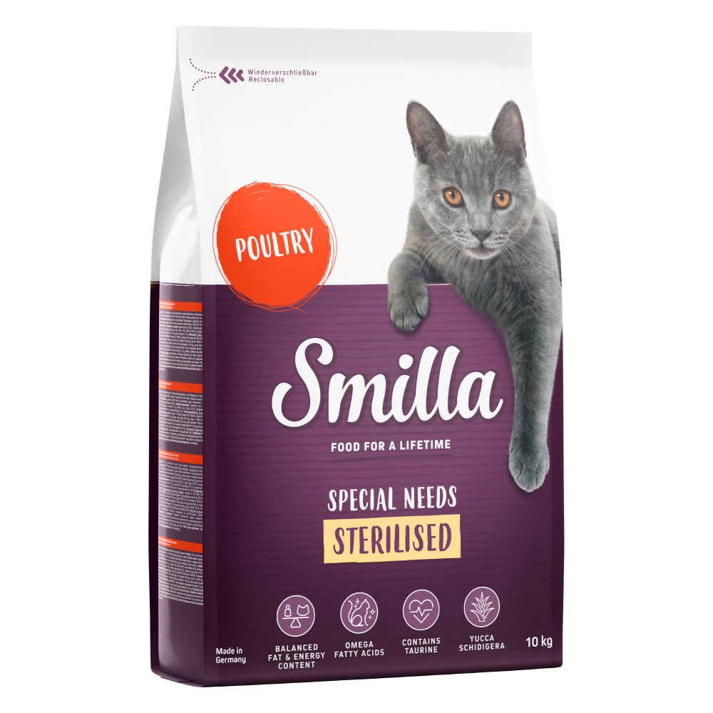 Smilla Dry Cat Food Economy Packs 2 x 10kg - Adult Sterilised - Poultry