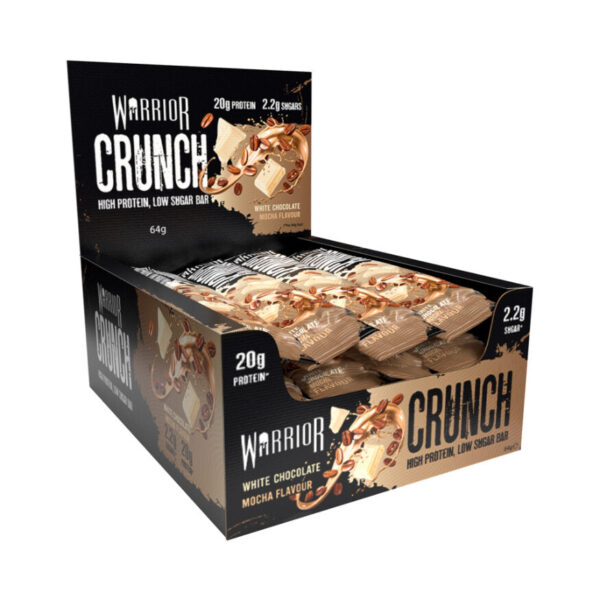 12x Protein Bars - Warrior Crunch - High Protein Low Sugar Bars - White Chocolate Mocha