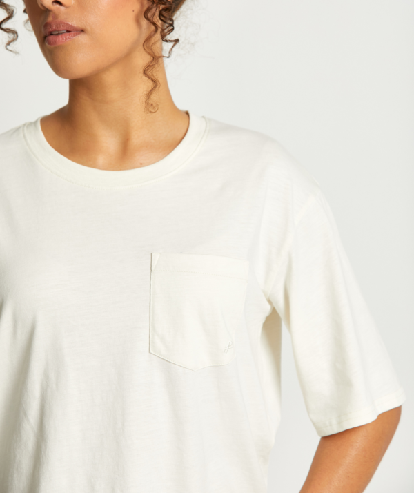 Ladies Standard Organic Cotton Pocket Tee - Coconut Milk