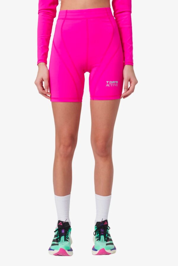 7 DAYS Active Panelled Bike Shorts - Pink Glo - XS Pink Glo - Image 3