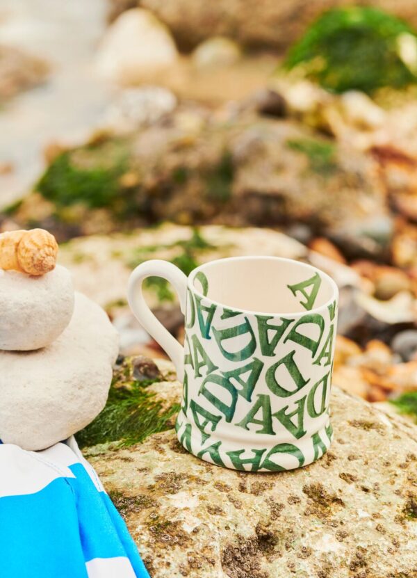 D.A.D Green 1/2 Pint Mug - Unique Handmade & Handpainted English Earthenware Tea/Coffee Mug  | Emma Bridgewater