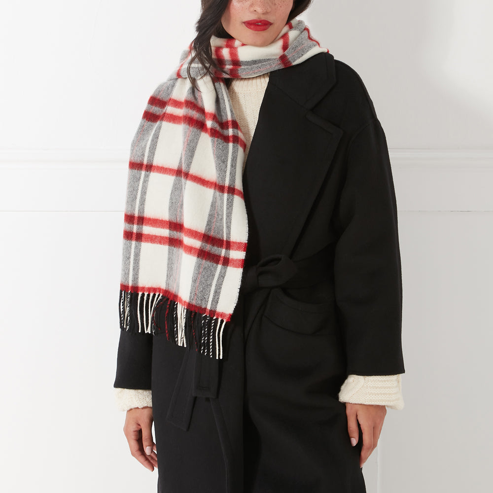 Lulu Guinness | Lulu Tartan Large Wool Scarf