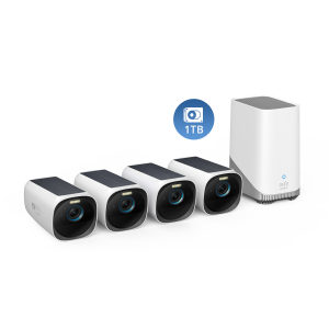 eufyCam S330 (eufyCam 3) 4-Cam Kit + 1 TB Hard Drive White
