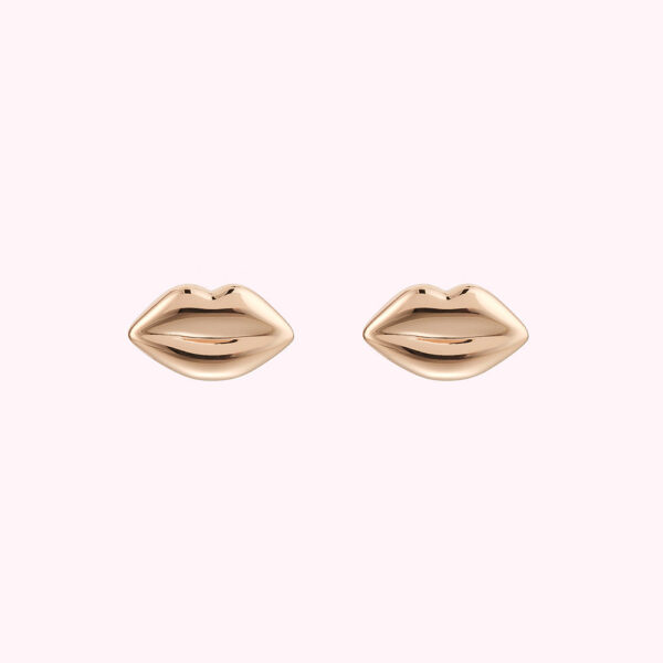 Lulu Guinness | Rose Gold Luna Lip Stud Earrings Size: - Image 2