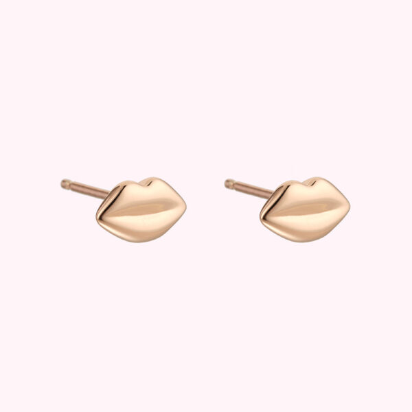 Lulu Guinness | Rose Gold Luna Lip Stud Earrings Size: - Image 3