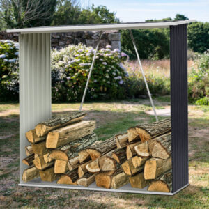 Garden Firewood Log Shed Storage Stand Tool House Black