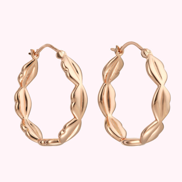 Lulu Guinness | Rose Gold Luna Lip Hoop Earrings Size: - Image 3