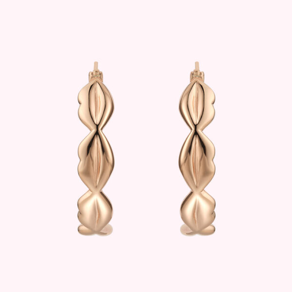 Lulu Guinness | Rose Gold Luna Lip Hoop Earrings Size: - Image 4