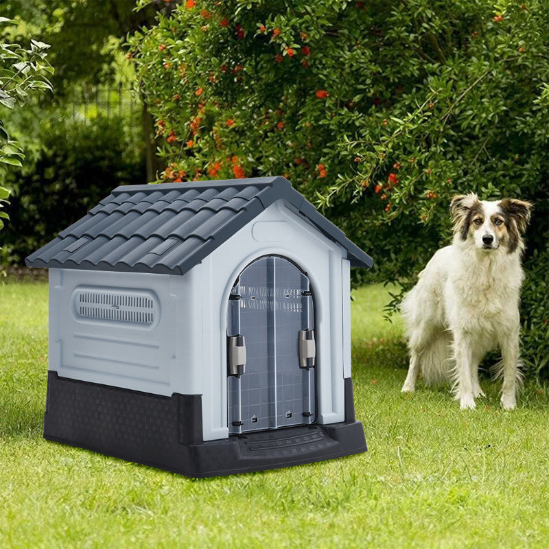 70cm W Plastic Dog House Kennel with Skylight