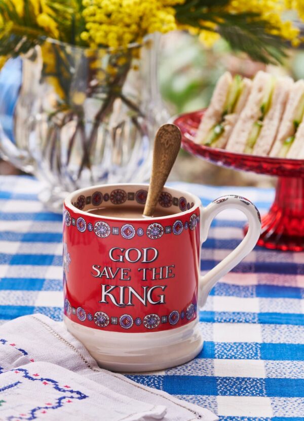 Emma Bridgewater |  Seconds God Save The King 1/2 Pint Mug - Unique Handmade & Handpainted English Earthenware Tea/Coffee Mug