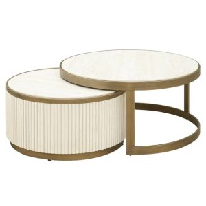 Suede Ribbed Coffee Table