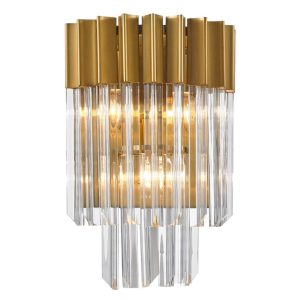 Chelsea Sculpted Glass Brass Wall Light