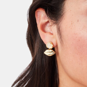 Lulu Guinness | 14K Gold Plated Moonstone Lucia Lip Drop Earrings Size: