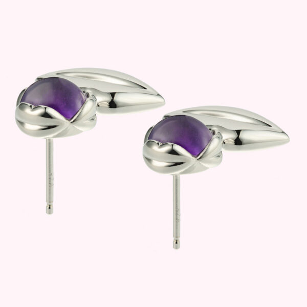 Lulu Guinness | Sterling Silver Amethyst Lucia Lip Drop Earrings Size: - Image 2