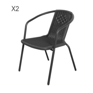 Garden Dining Set with Square Table and Rattan Chairs