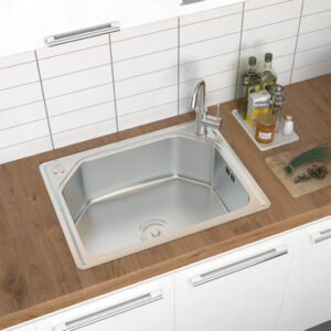 Stainless Steel Topmount Square Stainless Steel Inset Catering Single Kitchen Sink