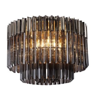 Chelsea Sculpted Glass Nickel Smoke 60cm Chandelier